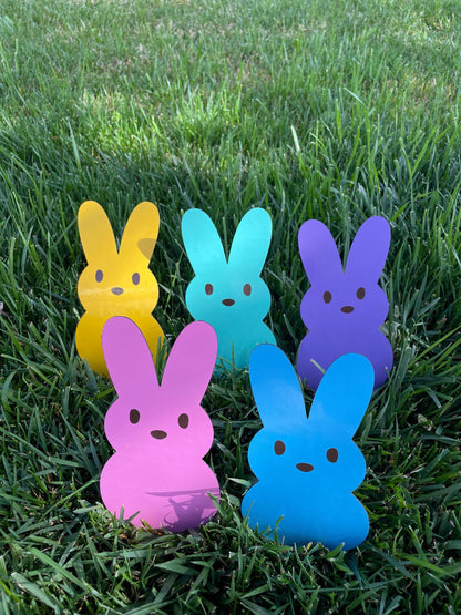 Easter Bunny Magnets – Set of 5 Colorful Peeps-Style Bunnies – 3.5 Inches