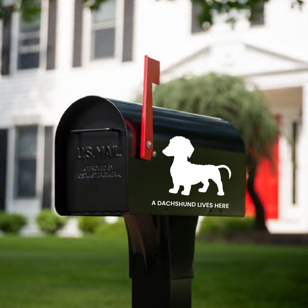 Dog Breed Silhouette Decal – Black or White – Mailbox, Car & Locker Decor