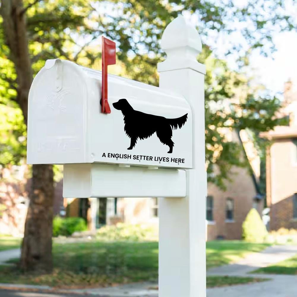 Dog Breed Silhouette Decal – Black or White – Mailbox, Car & Locker Decor
