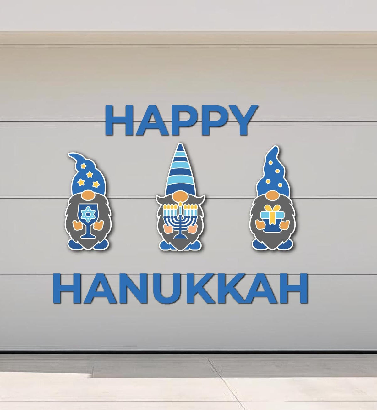 Happy Hanukkah 3-Piece Gnome Magnet Set