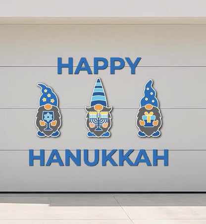 Happy Hanukkah 3-Piece Gnome Magnet Set