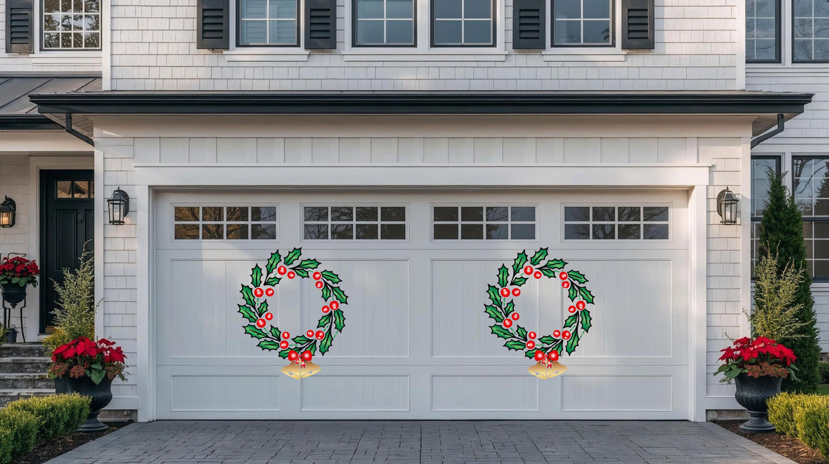 Large Holly Wreath Christmas Magnet