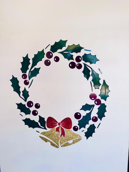 Magnetic Christmas Holly Wreath – No-Nail Door Decor