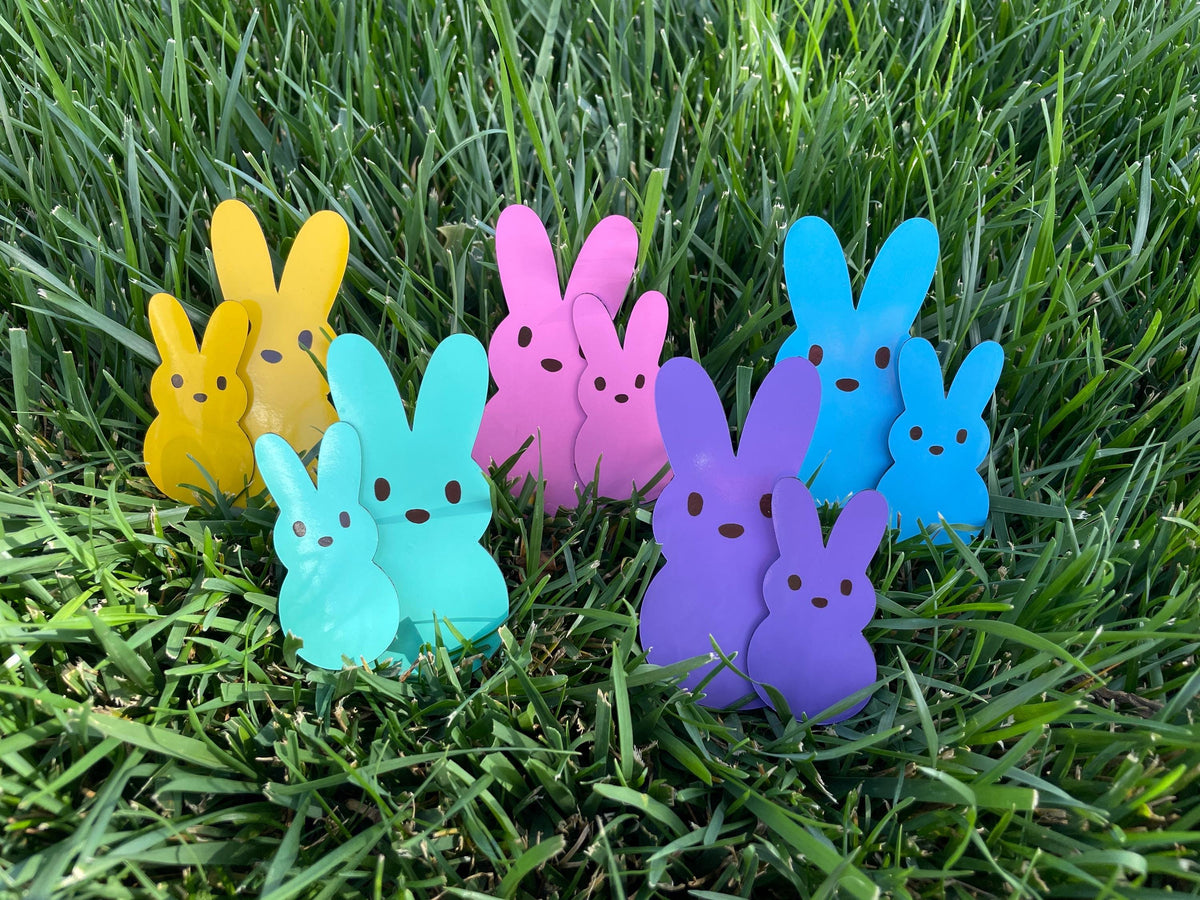 Easter Bunny Magnets – Set of 5 Colorful Peeps-Style Bunnies – 3.5 Inches