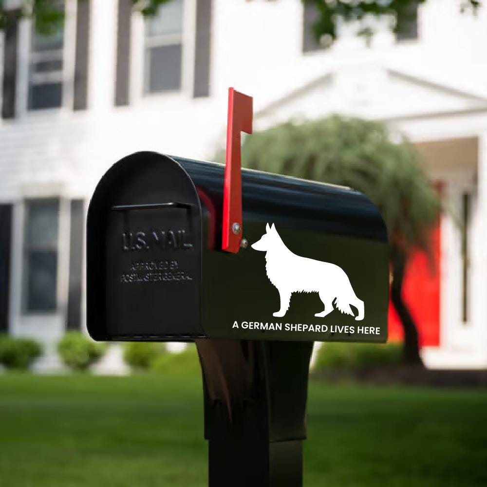 Dog Breed Silhouette Decal – Black or White – Mailbox, Car & Locker Decor