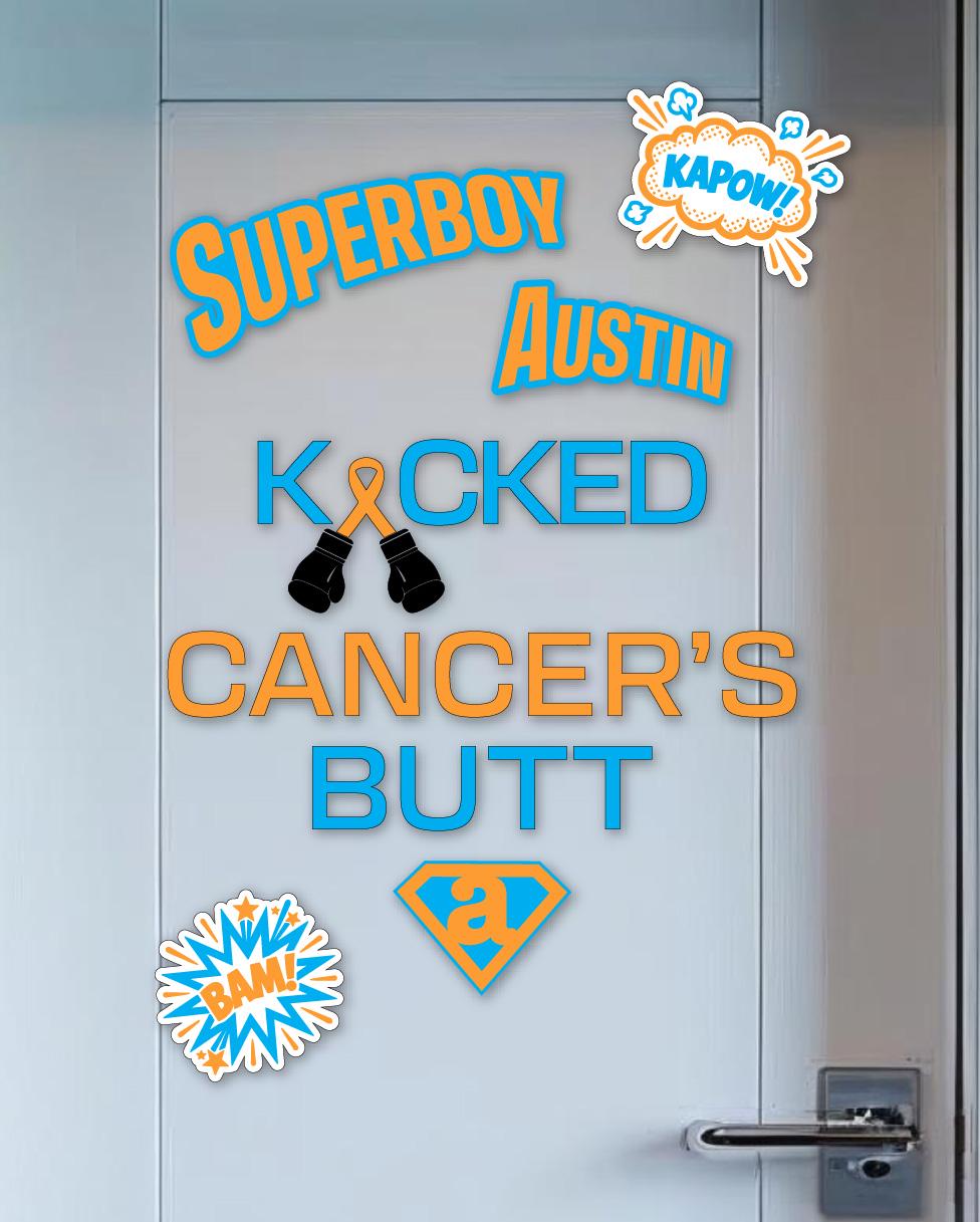 Kicked Cancer's Butt Cruise Door Magnets, Personalized Superhero Name Set