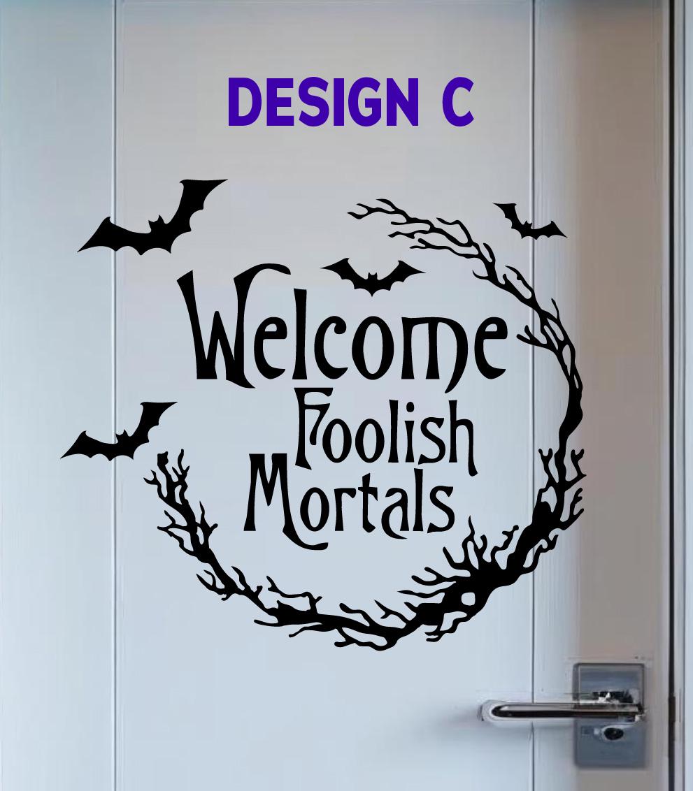 Welcome Foolish Mortals Cruise Door Magnet, Spooky Gothic Halloween Cabin Decor