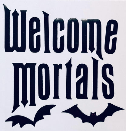 Welcome Foolish Mortals Cruise Door Magnet, Spooky Gothic Halloween Cabin Decor