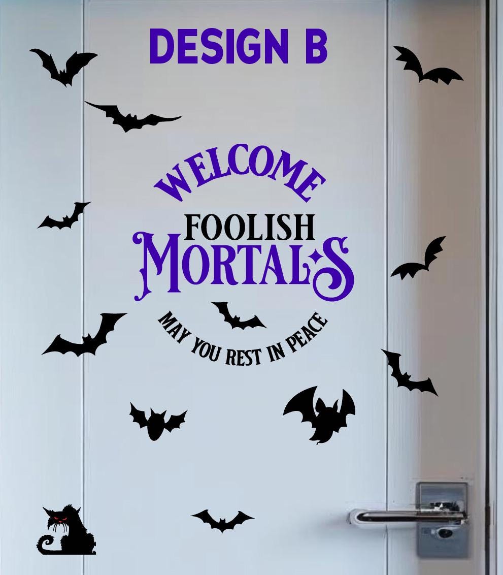 Welcome Foolish Mortals Cruise Door Magnet, Spooky Gothic Halloween Cabin Decor