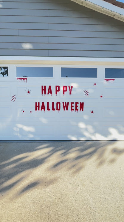 Bloody Happy Halloween Garage Door Magnets, Reusable decorations, Halloween deco