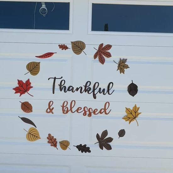 Thankful & Blessed Garage Door Magnet Wreath, product video