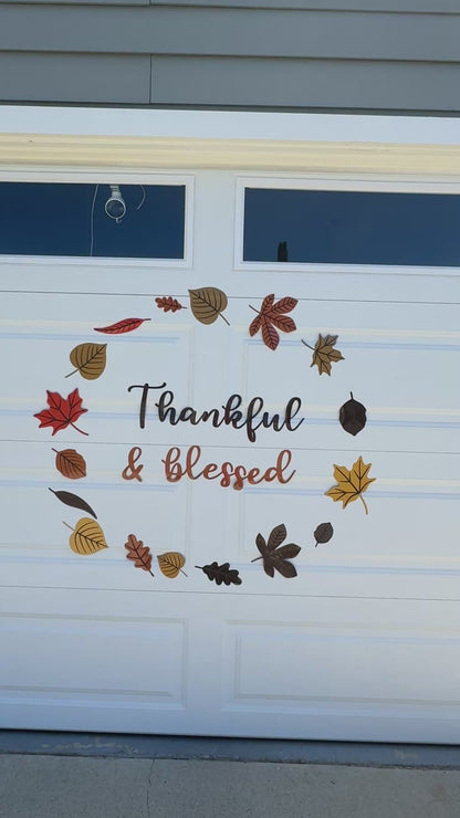 Thankful & Blessed Garage Door Magnet Wreath, product video