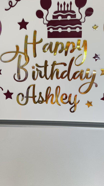 Cruise Ship Cabin door Decorations Birthday Magnet Set: Cake & Balloons